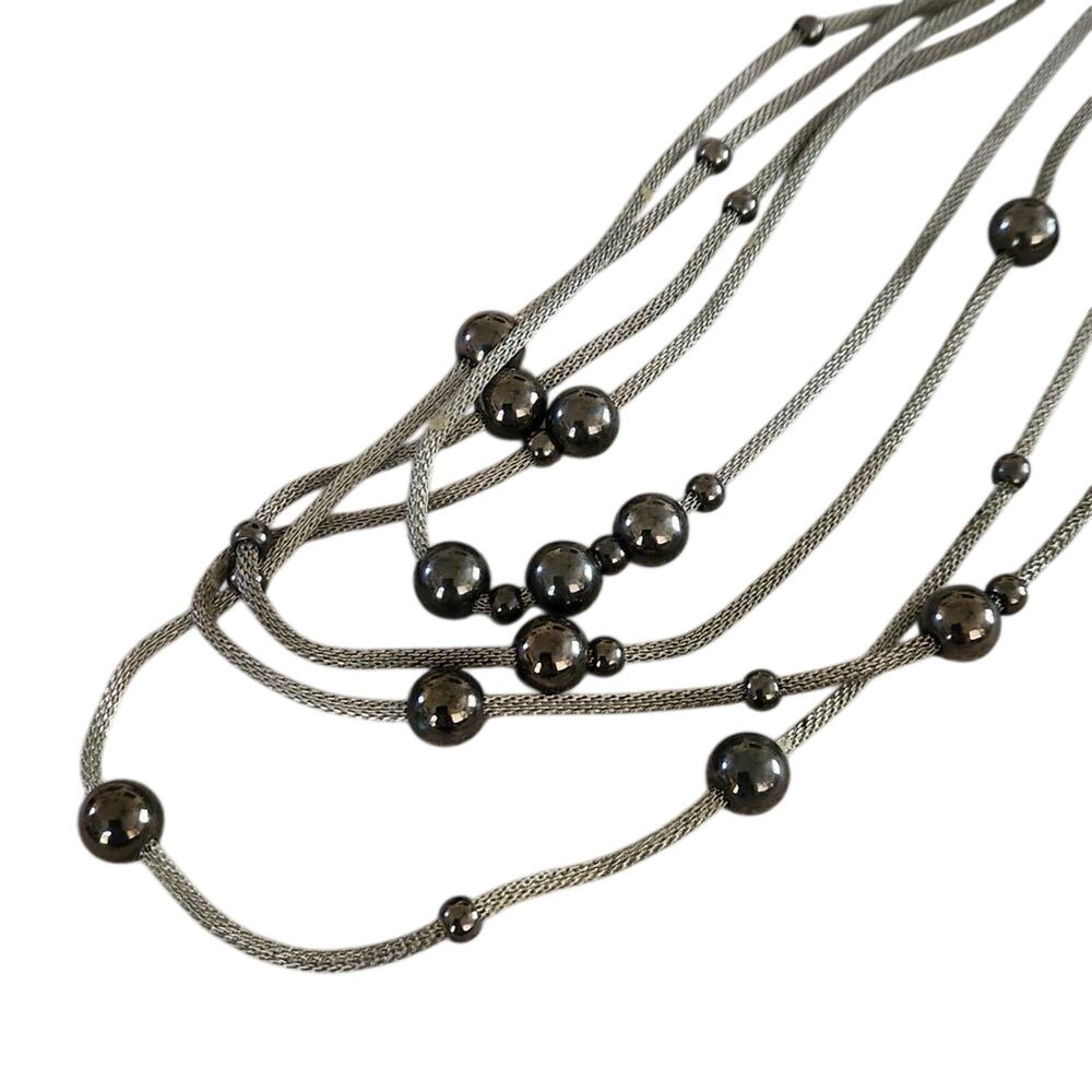 Yessi mesh chain cord beaded necklace
